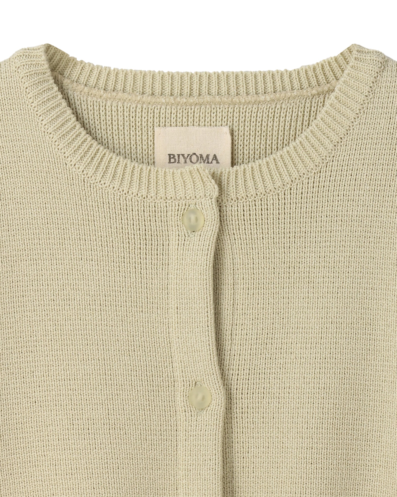 COTTON ACRYLIC SHORT SLEEVE KNIT CARDIGAN（コットンアクリルショートスリーブニットカーディガン）｜BIYOMA（ビヨーマ）OFFICIAL ONLINE STORE