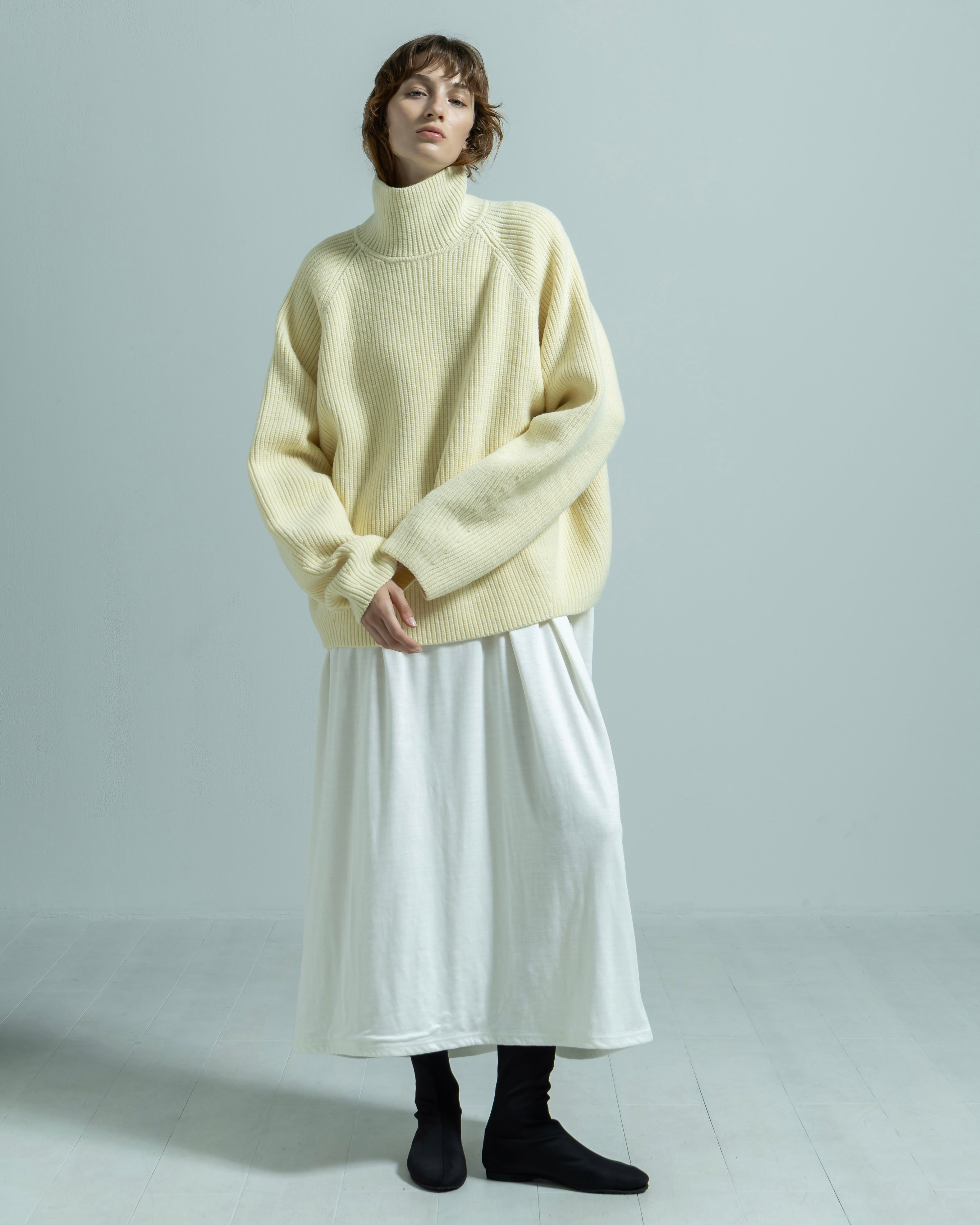 WOOL RIB KNIT TURTLENECK PULLOVER（ウールリブニットタートルネック