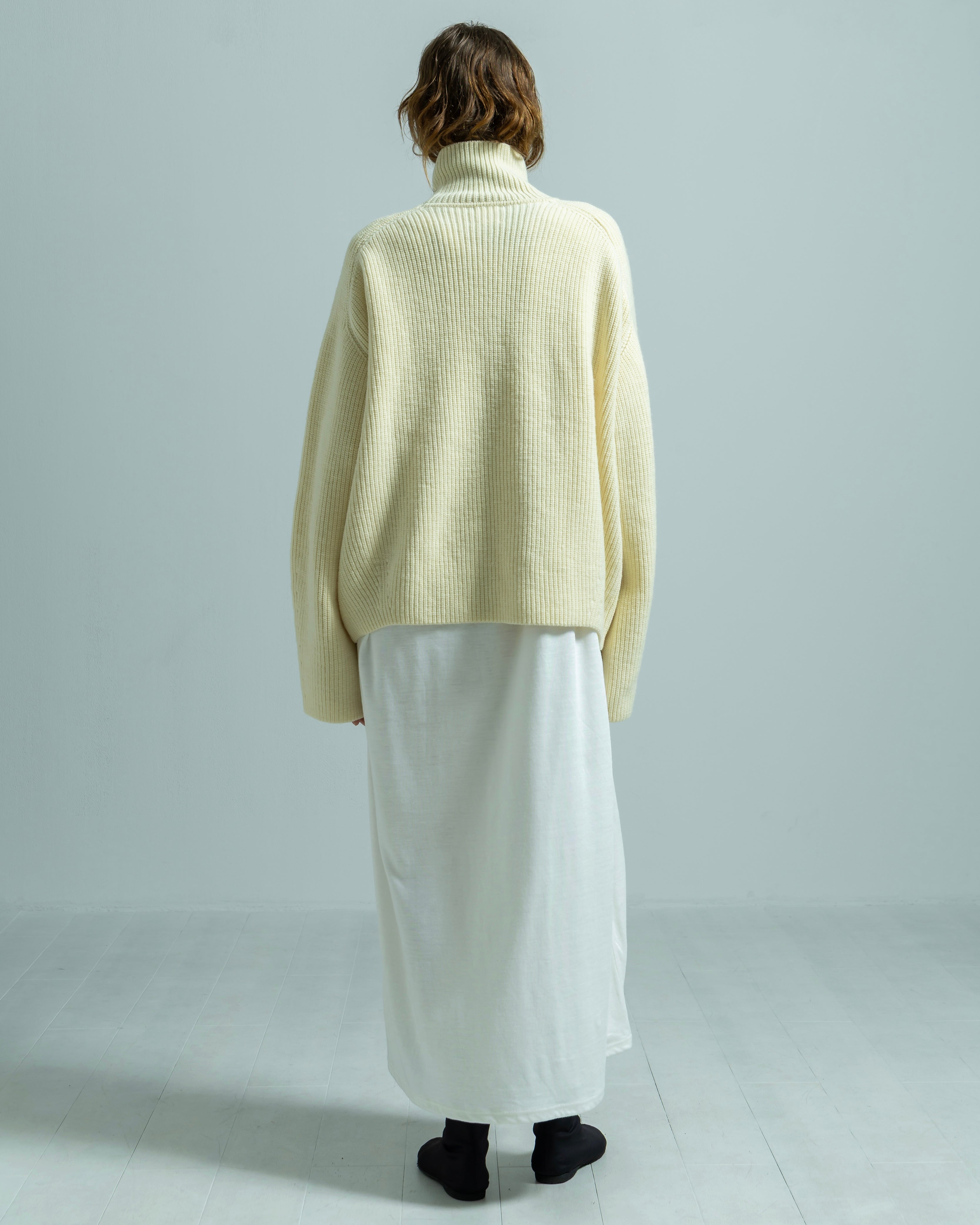 WOOL RIB KNIT TURTLENECK PULLOVER（ウールリブニットタートルネック
