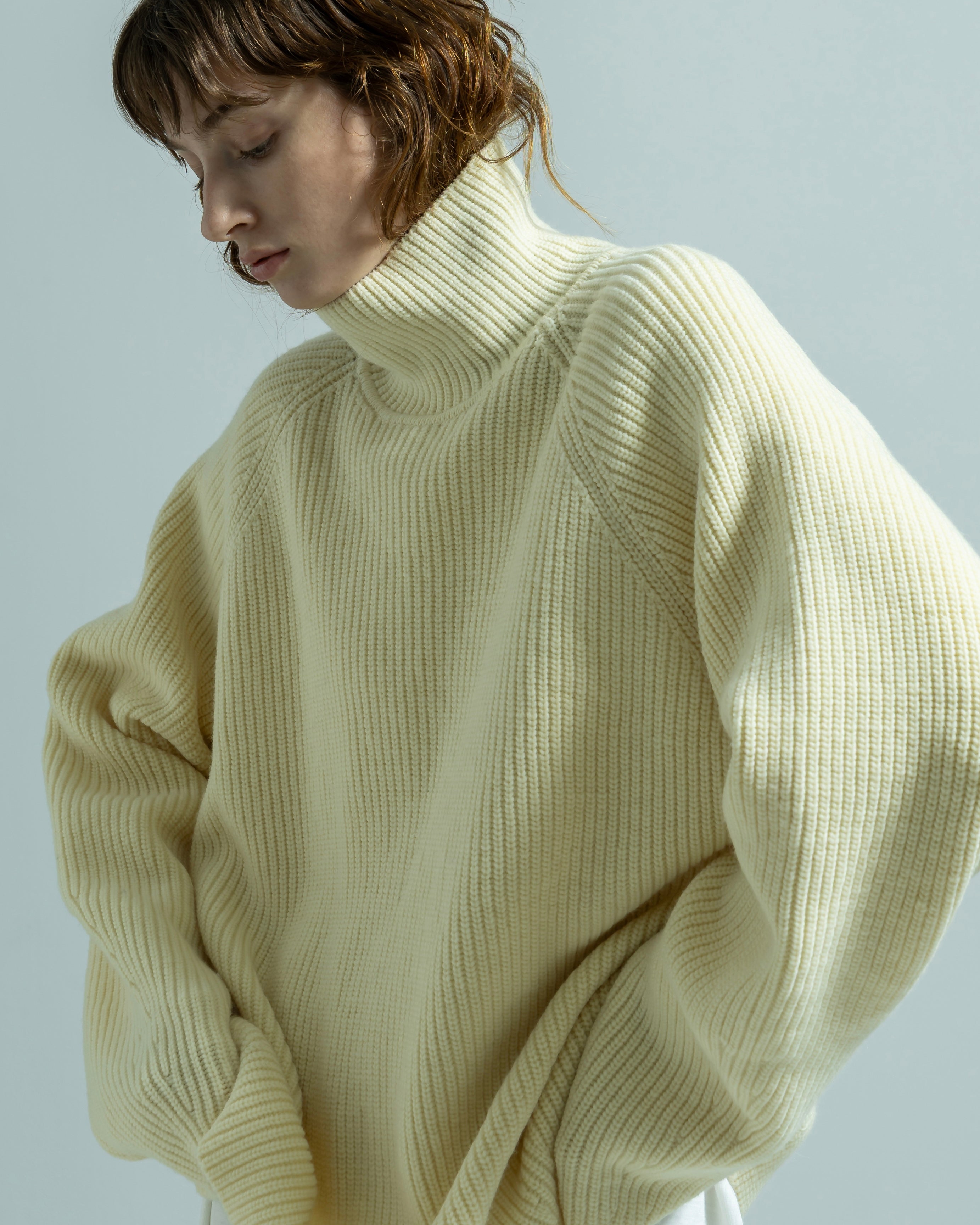WOOL RIB KNIT TURTLENECK PULLOVER（ウールリブニットタートルネックプルオーバー）｜BIYOMA（ビヨーマ）OFFICIAL ONLINE STORE