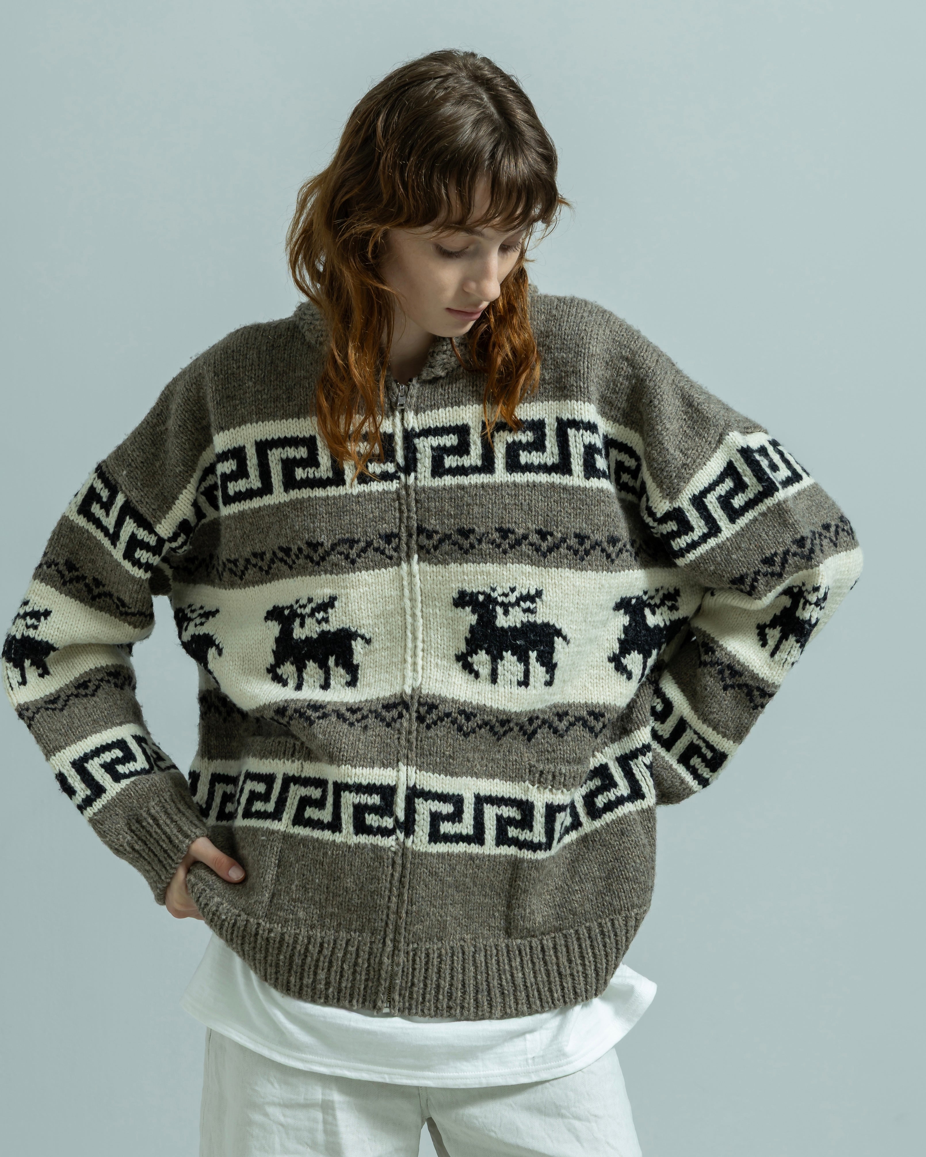 FULL ZIP COWICHAN SWEATER（フルジップカウチンセーター）｜BIYOMA