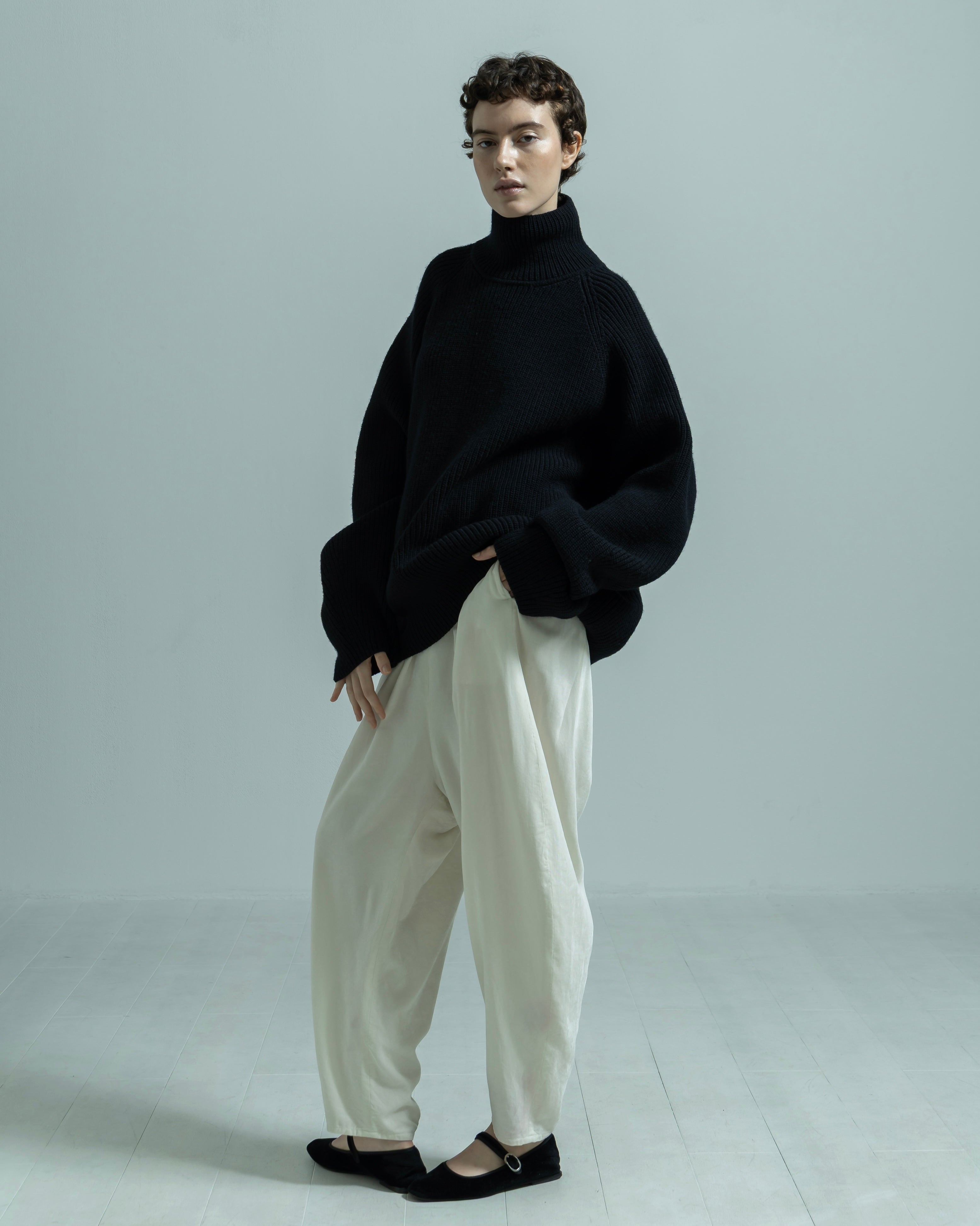 WOOL RIB KNIT TURTLENECK PULLOVER（ウールリブニットタートルネック