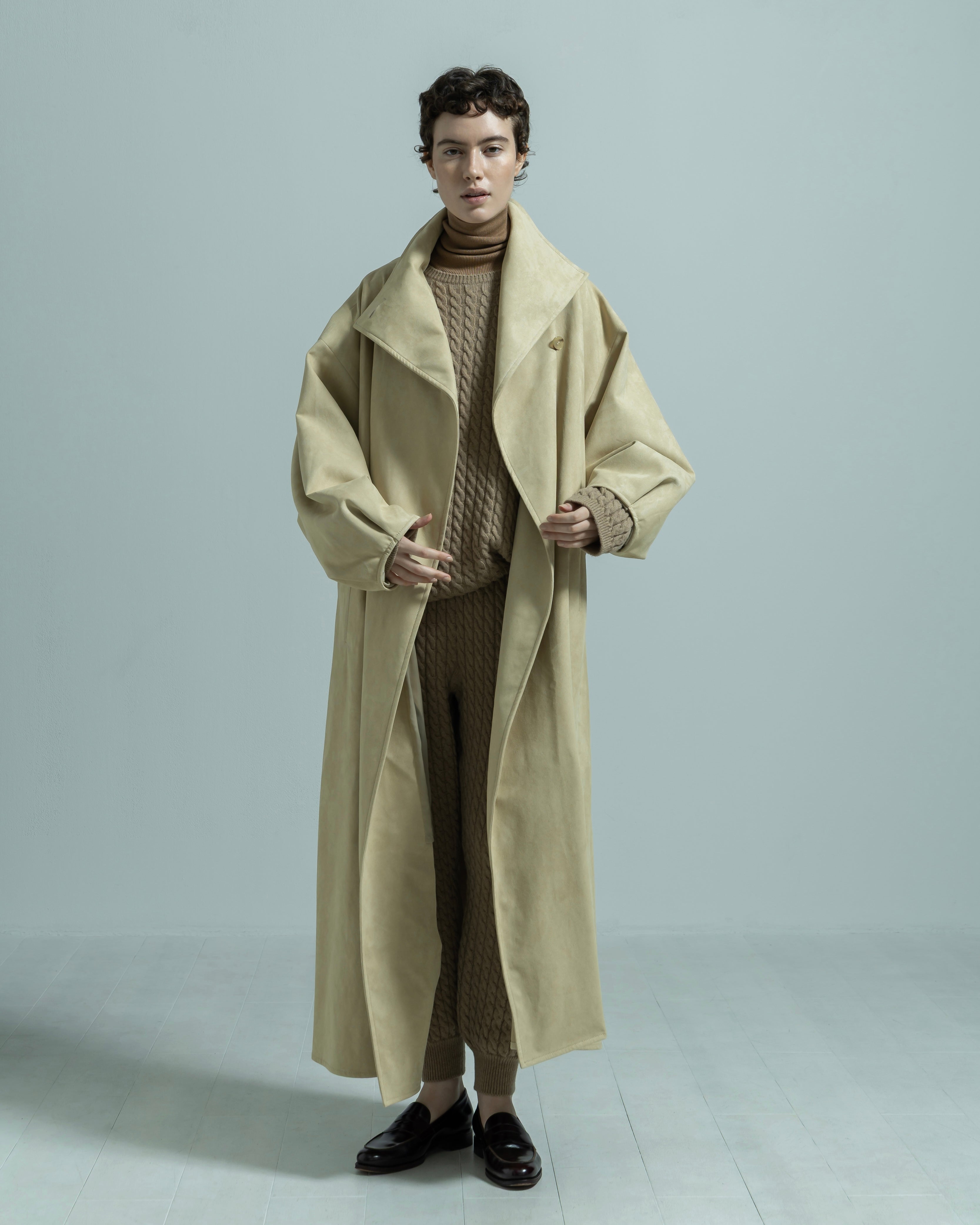 ECO SUEDE STAND COLLAR COAT（エコスエードスタンドカラーコート