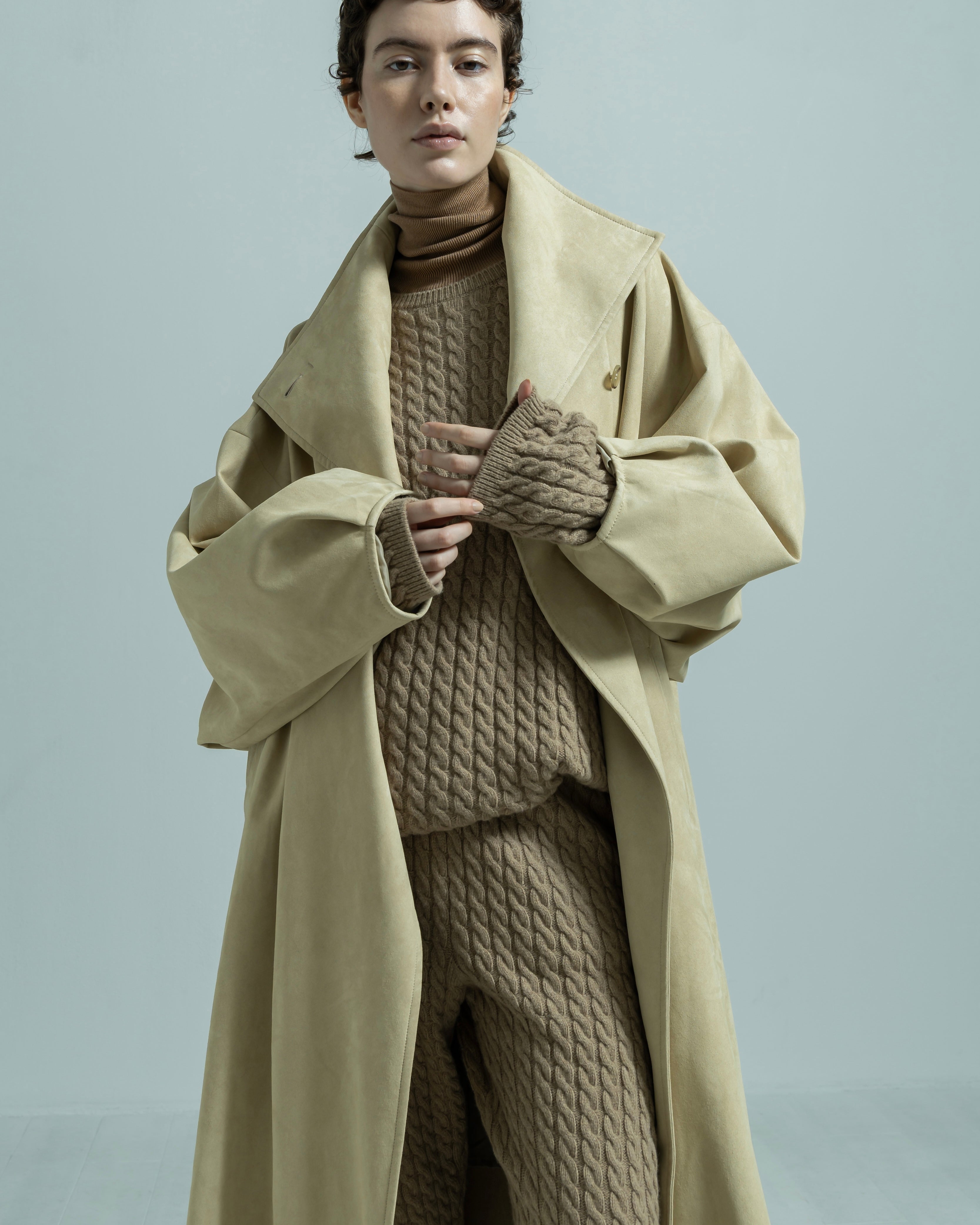 ECO SUEDE STAND COLLAR COAT（エコスエードスタンドカラーコート