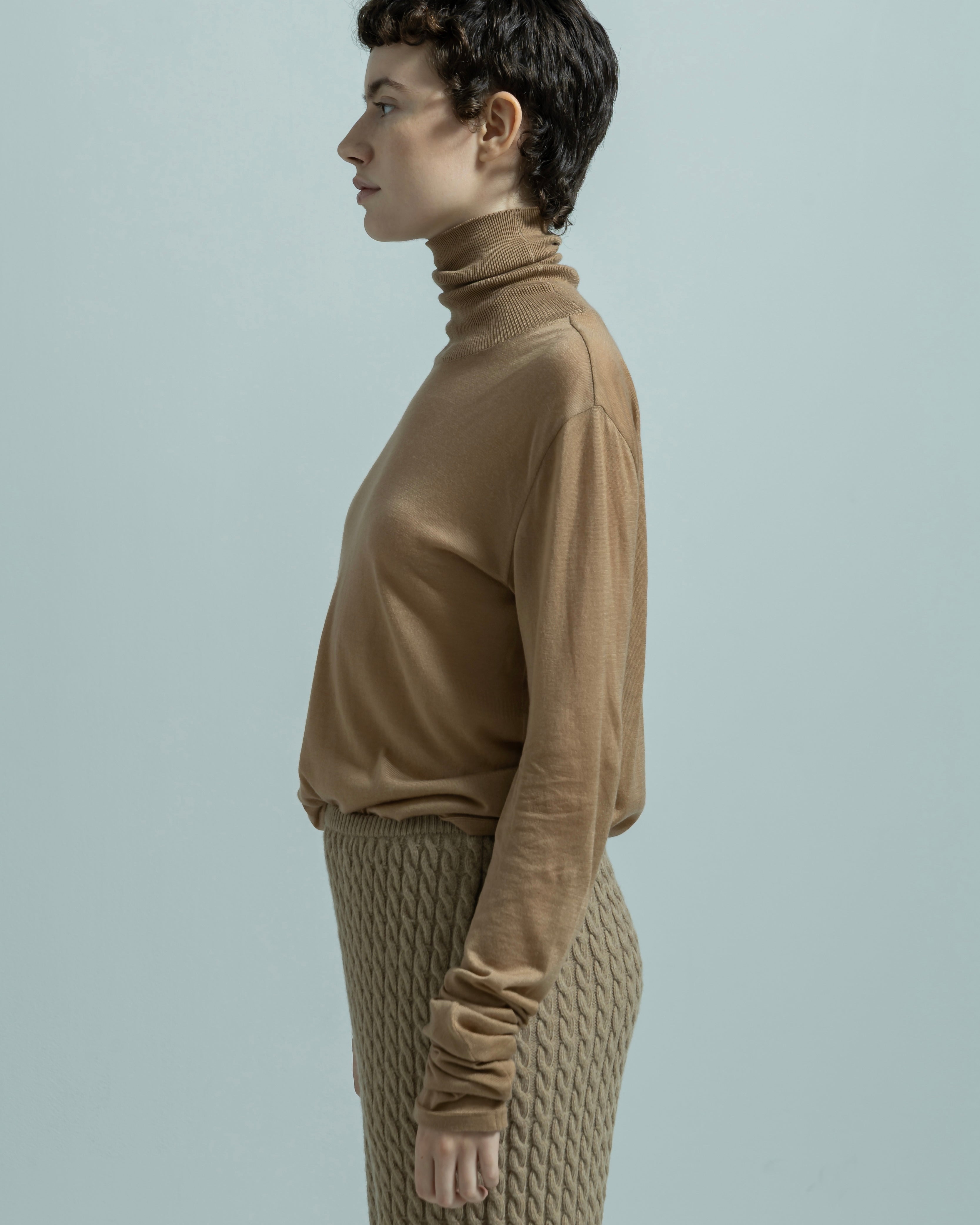 LYOCELL CASHMERE TURTLENECK KNIT PULLOVER（リヨセルカシミヤ