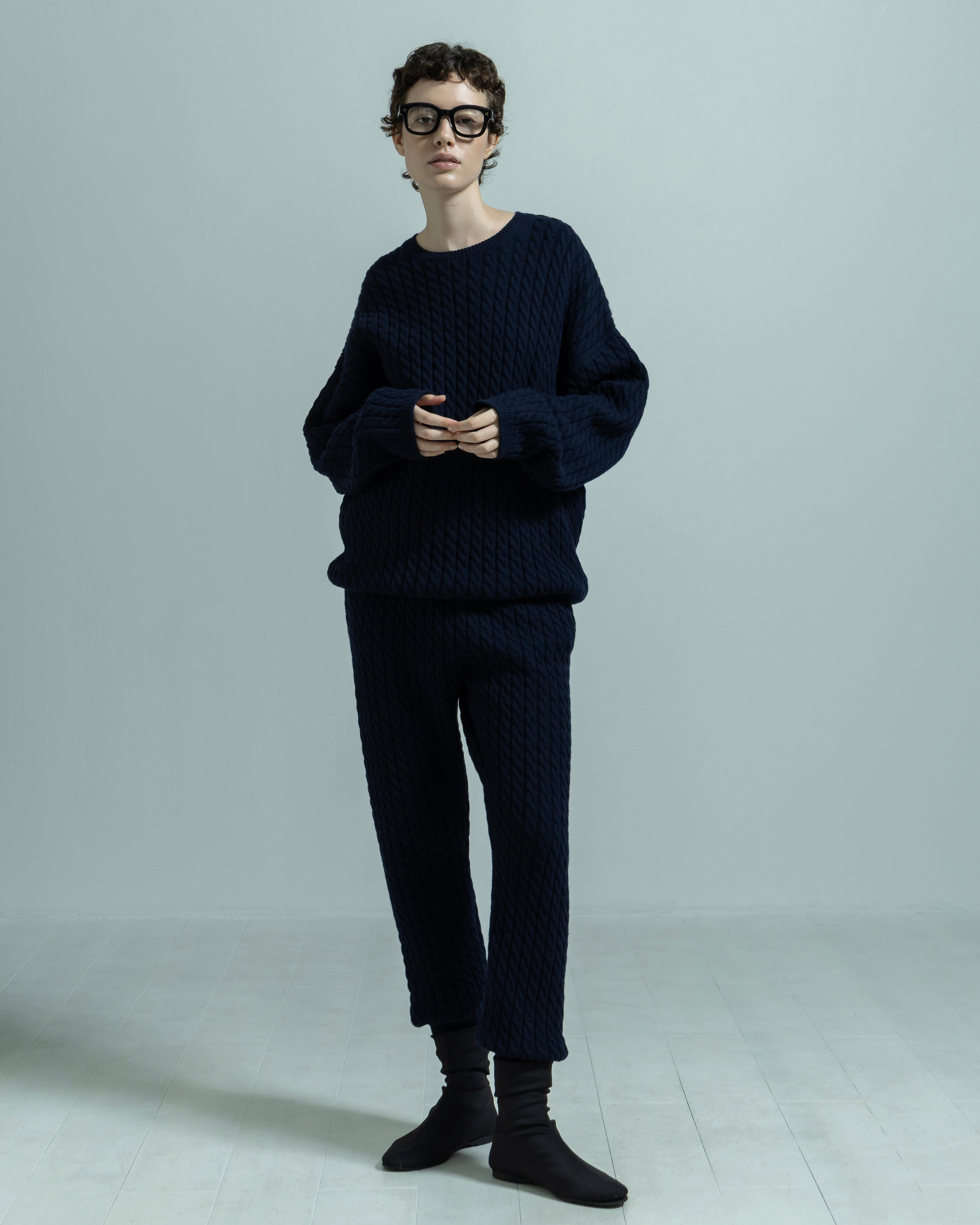 WOOL NYLON CABLE KNIT PANTS（ウールナイロンケーブルニットパンツ）｜BIYOMA（ビヨーマ）OFFICIAL ONLINE STORE
