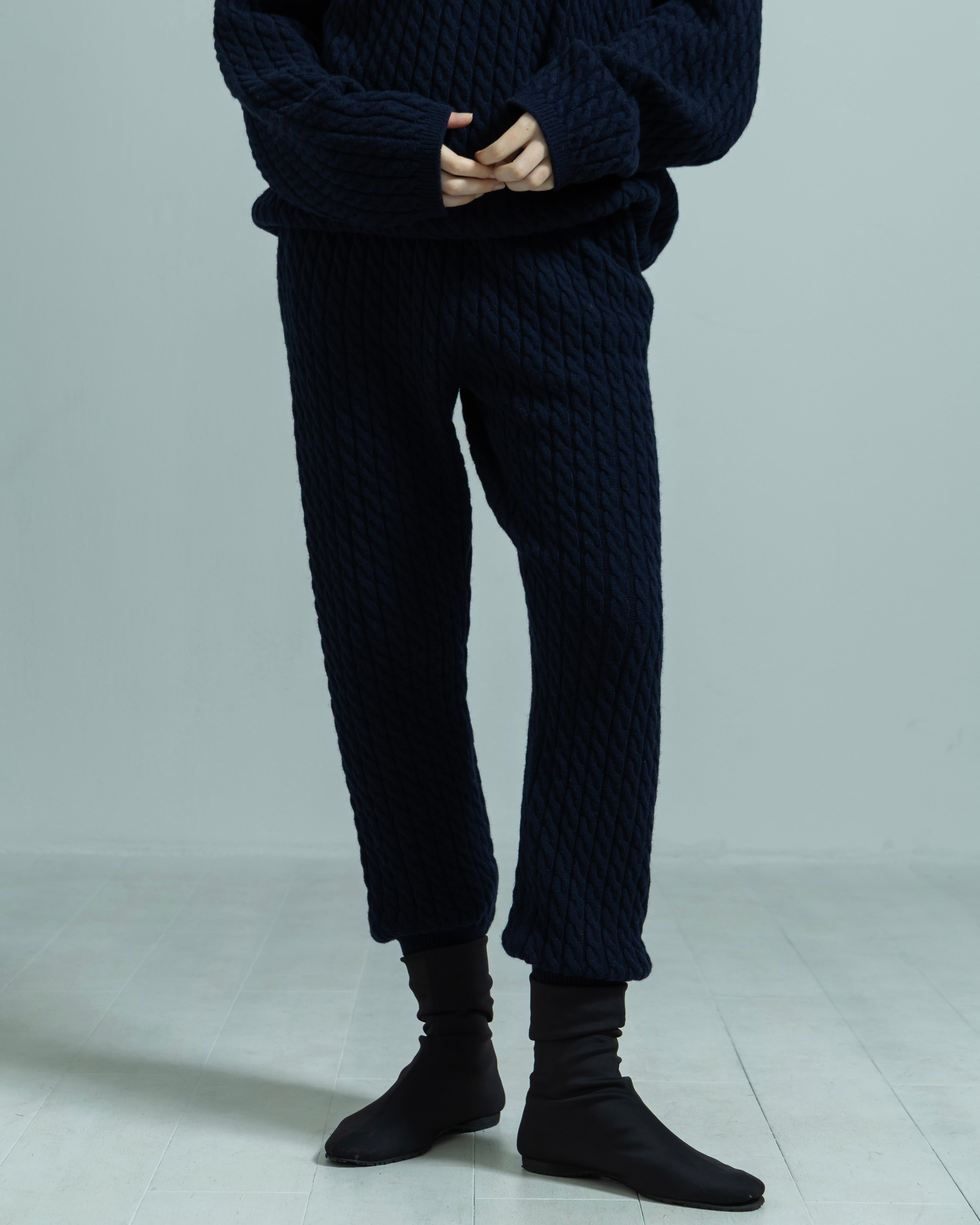 WOOL NYLON CABLE KNIT PANTS（ウールナイロンケーブルニットパンツ）｜BIYOMA（ビヨーマ）OFFICIAL ONLINE STORE