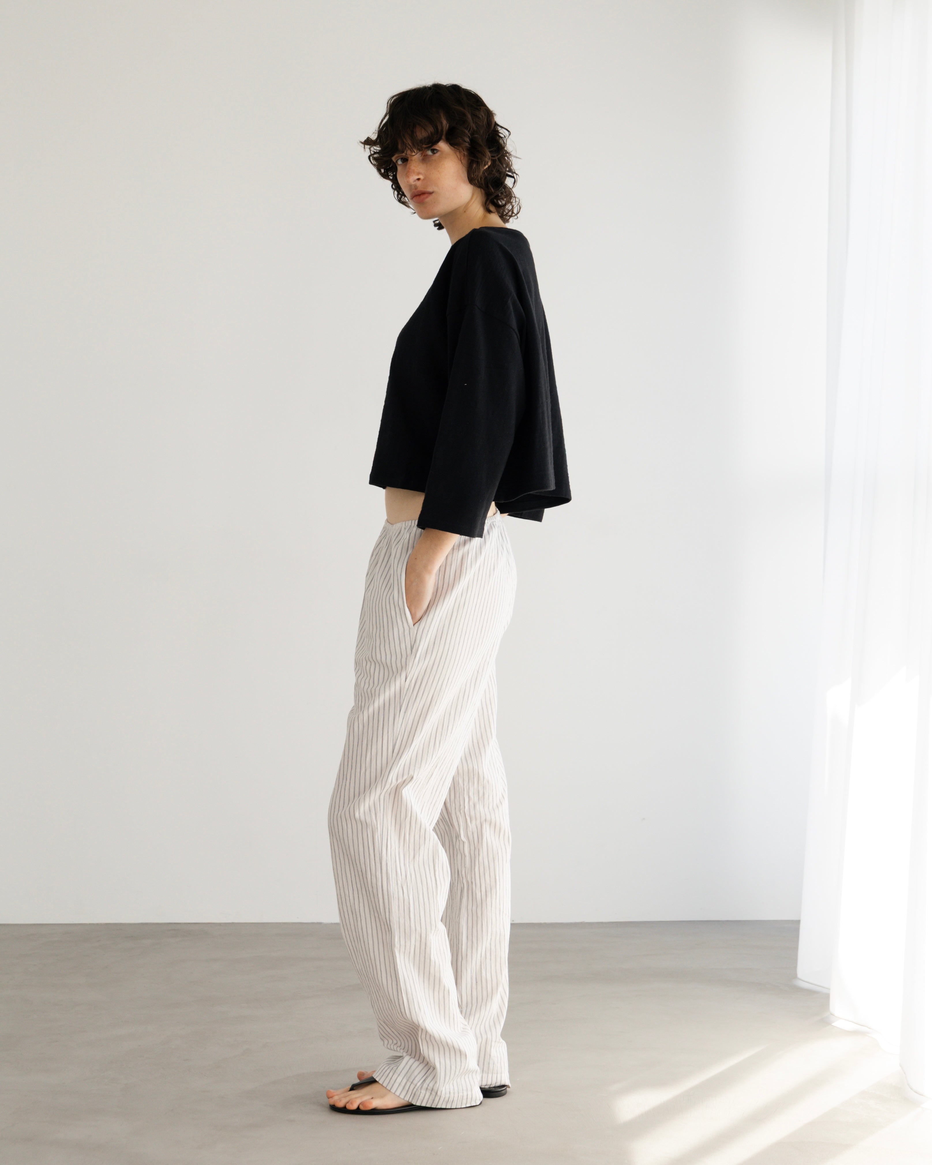 COTTON STRIPE RELAX PANTS（コットンストライプリラックスパンツ）｜BIYOMA（ビヨーマ）OFFICIAL ONLINE STORE