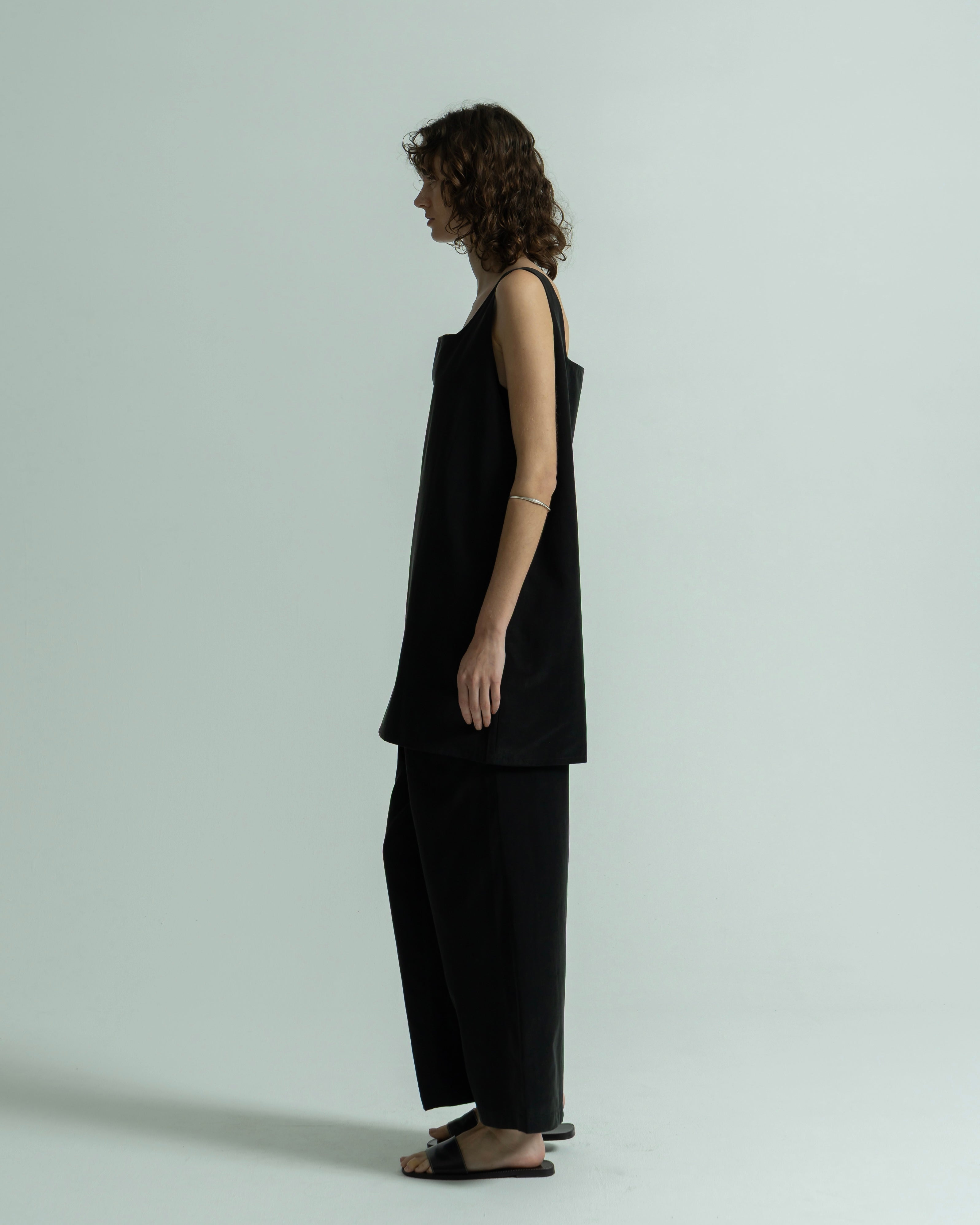 CUPRO COTTON CROPPED WIDE PANTS（キュプラコットンクロップド