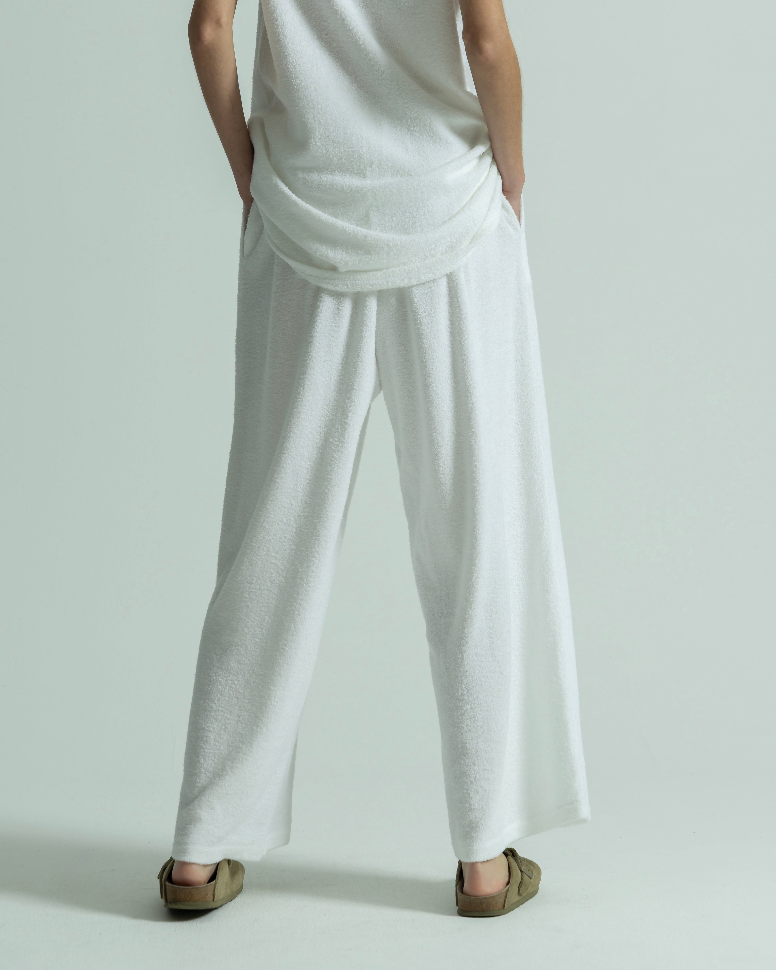 19SO 24/7 wide white pants M 白 日本製 綿麻混 - メルカリ