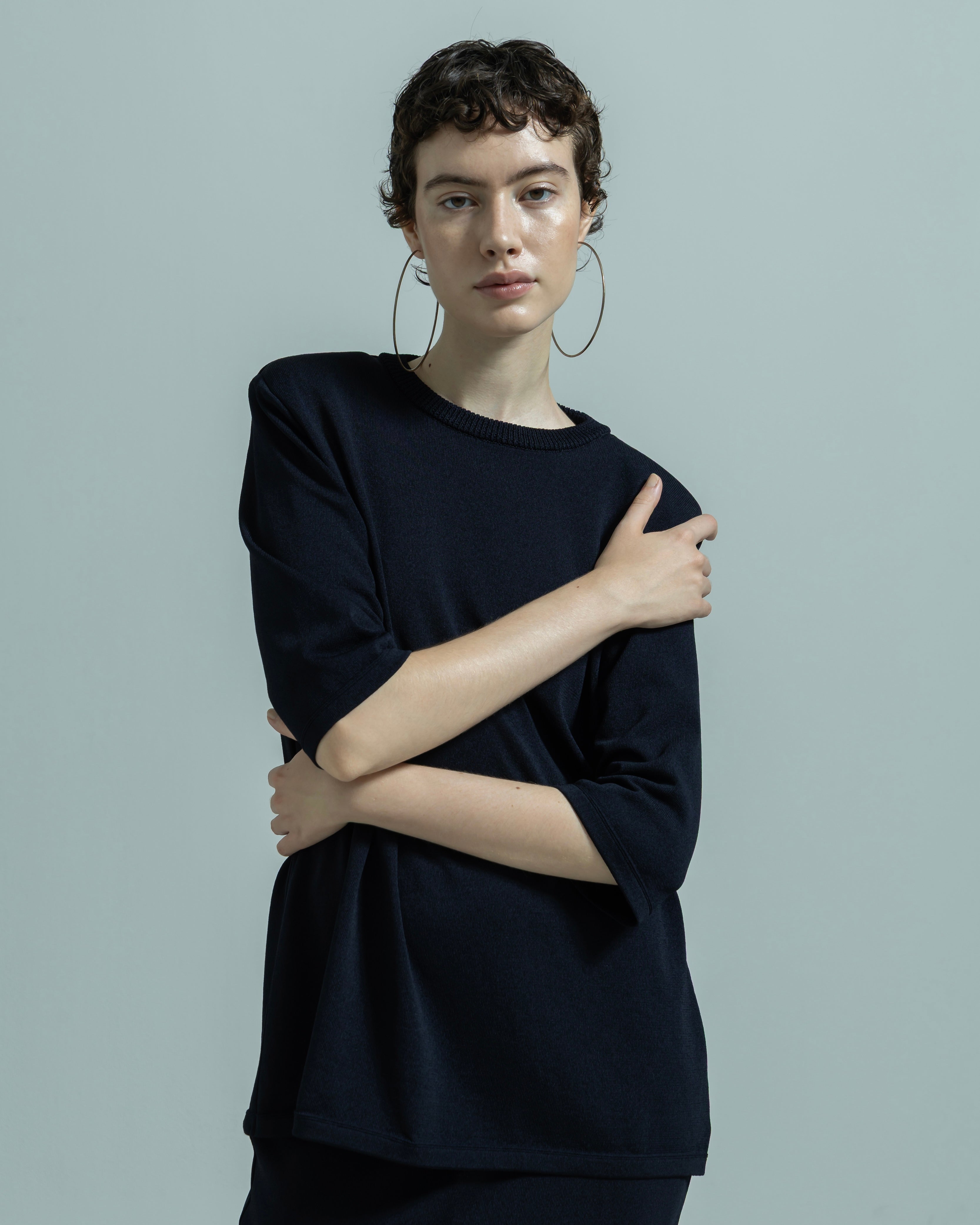 ACETATE NYLON SHORT SLEEVE KNIT PULLOVER（アセテートナイロンショートスリーブニットプルオーバー）｜BIYOMA（ビヨーマ）OFFICIAL ONLINE STORE
