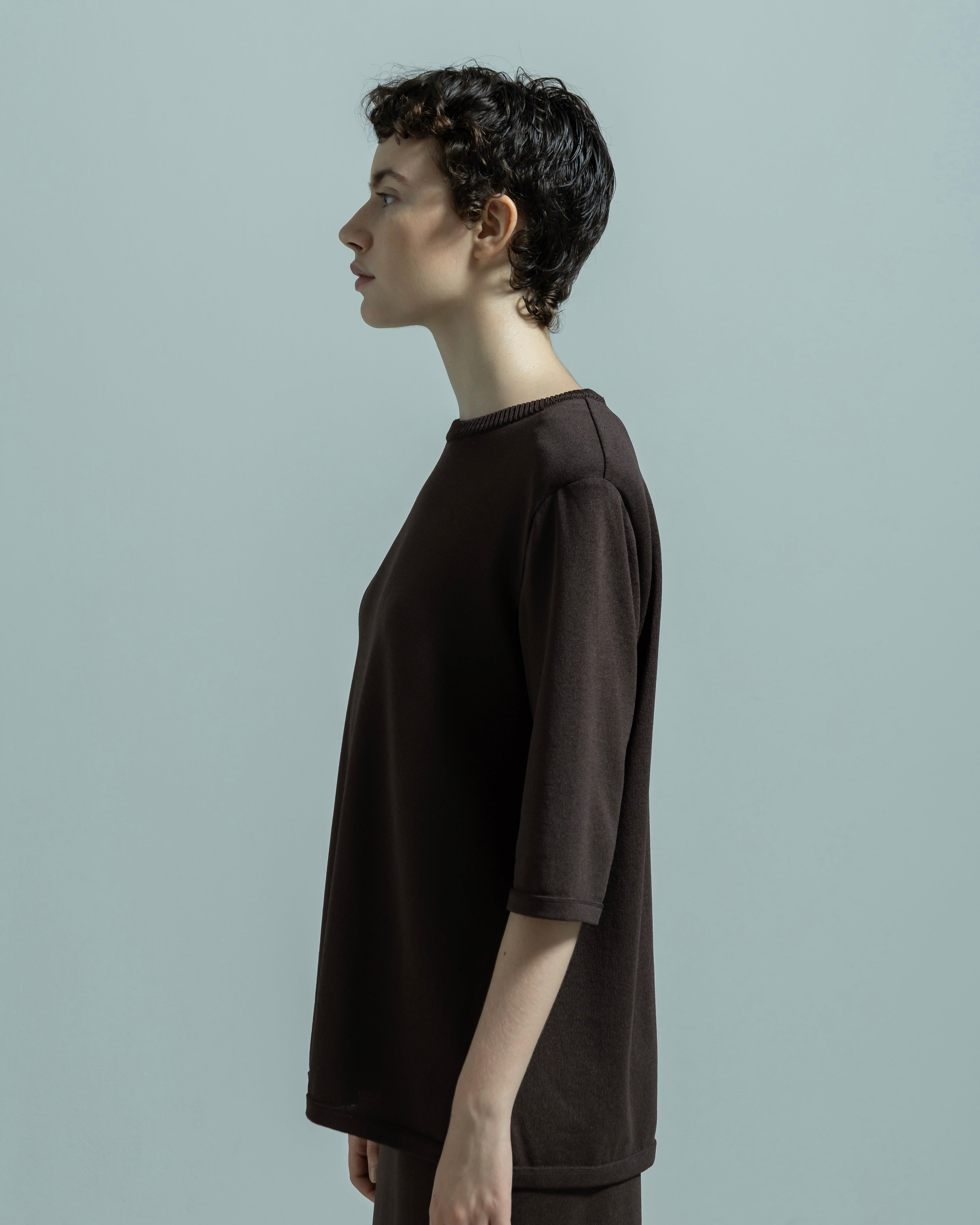 ACETATE NYLON SHORT SLEEVE KNIT PULLOVER（アセテートナイロンショートスリーブニットプルオーバー）｜BIYOMA（ビヨーマ）OFFICIAL ONLINE STORE