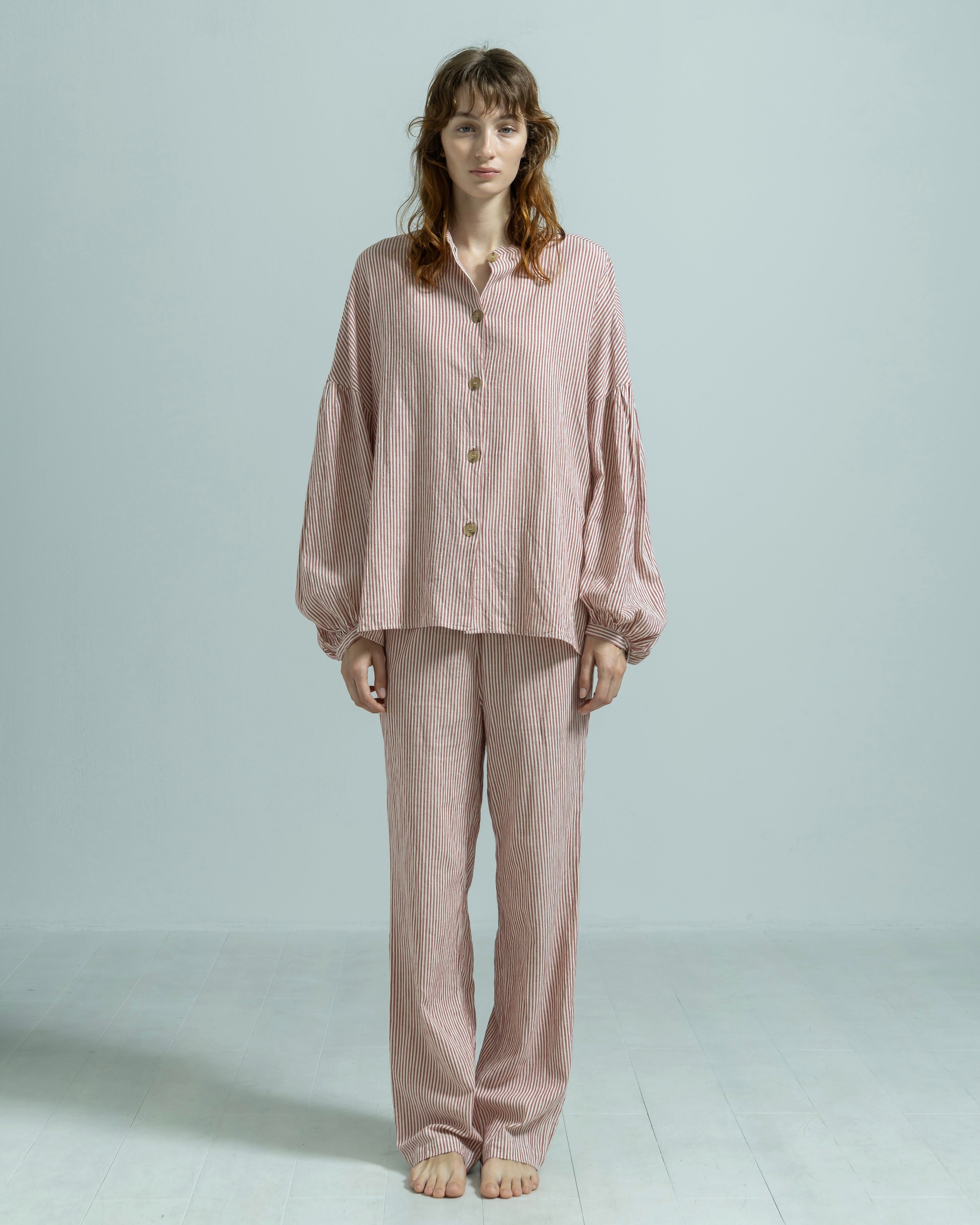 COTTON LINEN STRIPE EASY WIDE PANTS（コットンリネンストライプイージーワイドパンツ）｜BIYOMA（ビヨーマ）OFFICIAL ONLINE STORE