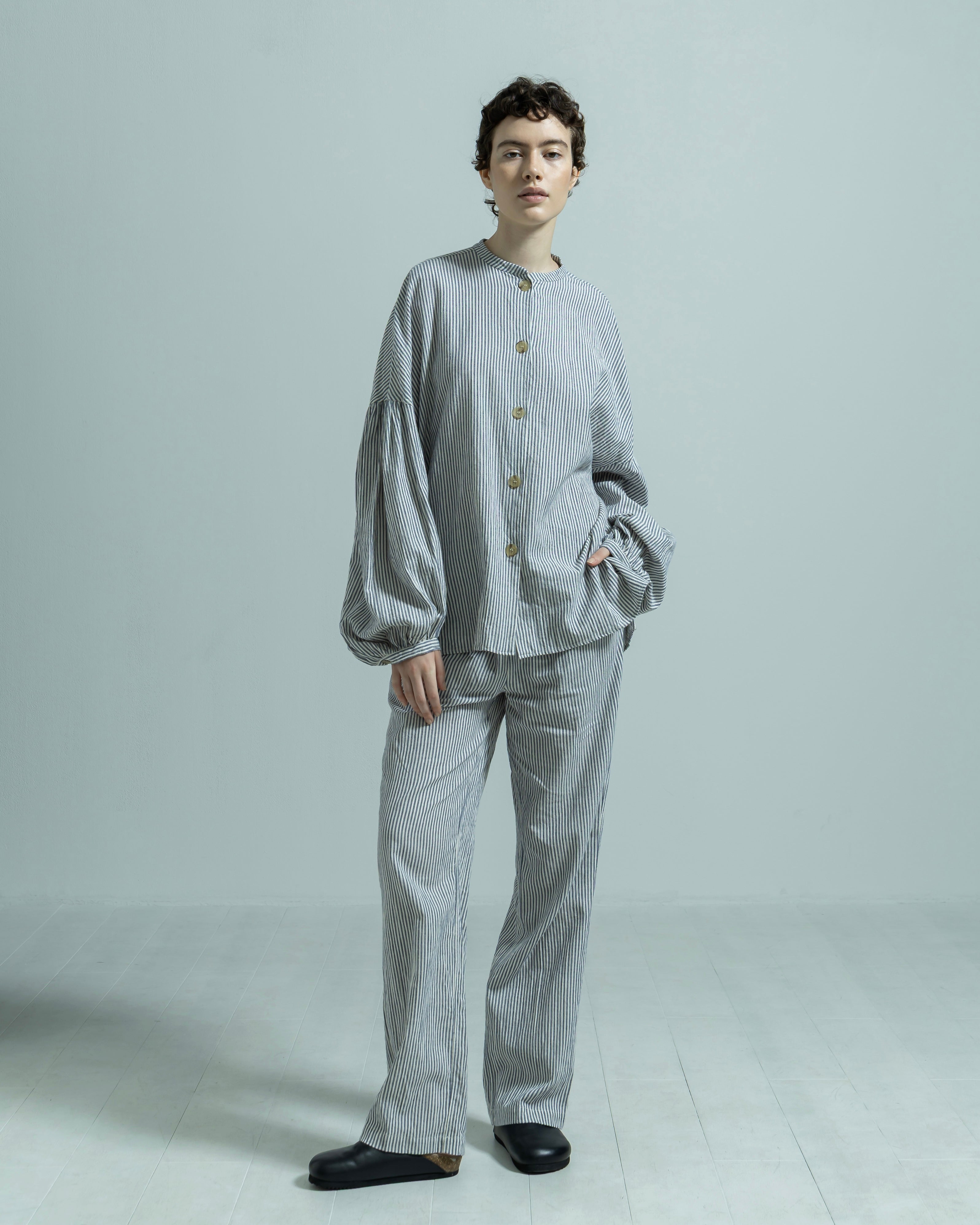 COTTON LINEN STRIPE EASY WIDE PANTS（コットンリネンストライプイージーワイドパンツ）｜BIYOMA（ビヨーマ）OFFICIAL ONLINE STORE