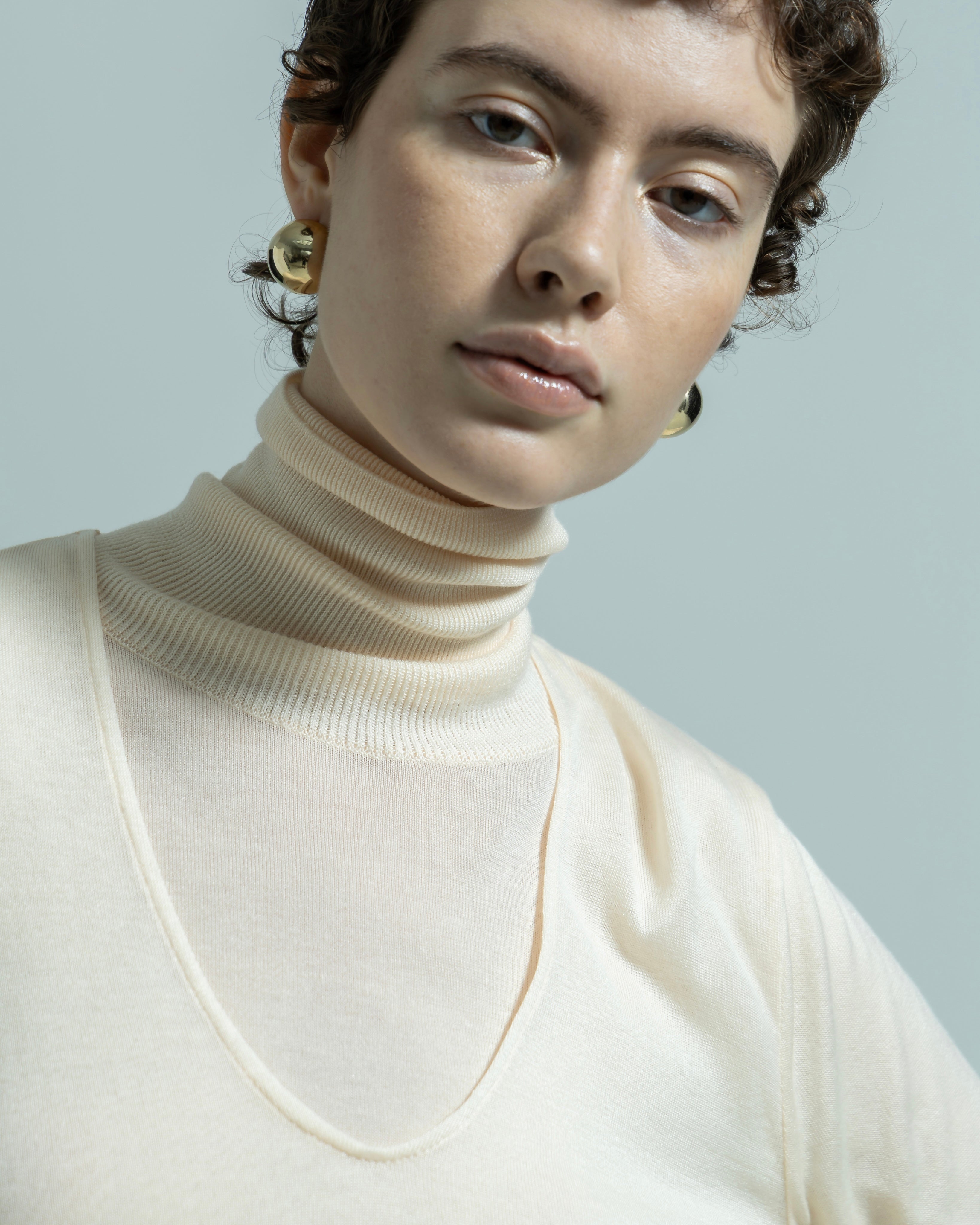 LYOCELL CASHMERE V NECK KNIT PULLOVER（リヨセルカシミヤブイネック